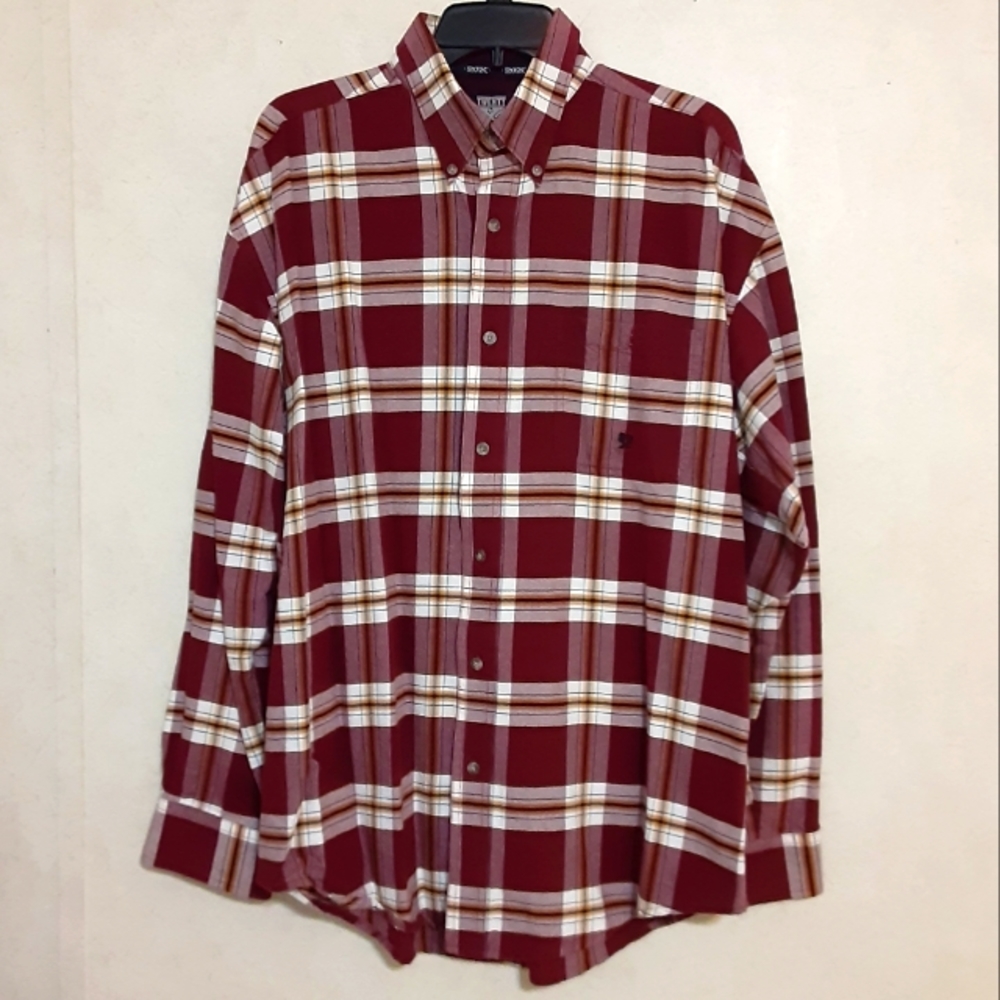 SZ L TWENTY X PLAID BUTTON FRONT SHIRT